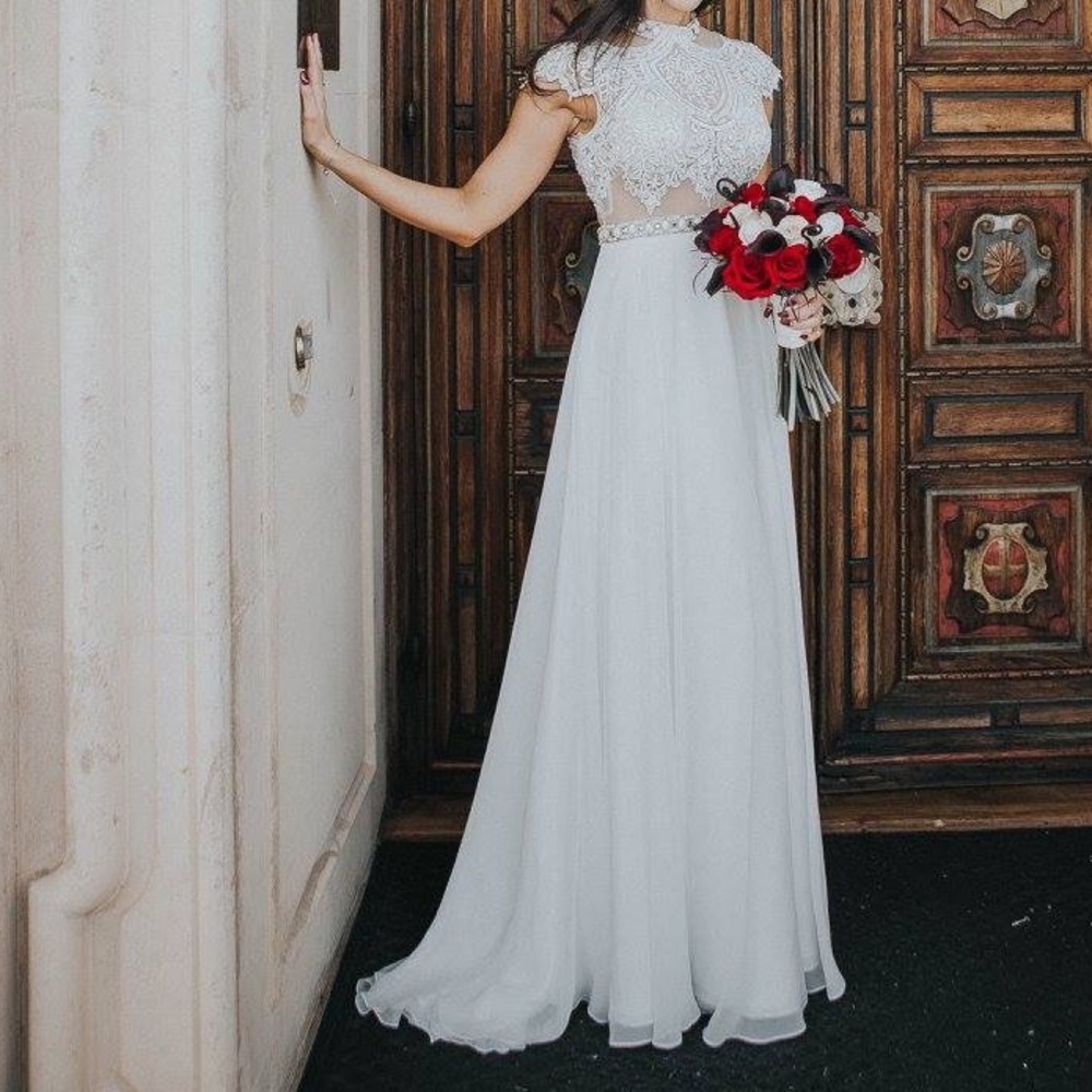 Wedding Dress, Gorgeous/Elegant/Aline/Sheer, Size4